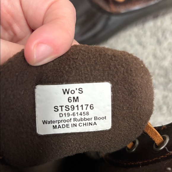 Sperry Dark Brown Duck Boots with Tan Laces - Picture 5 of 5